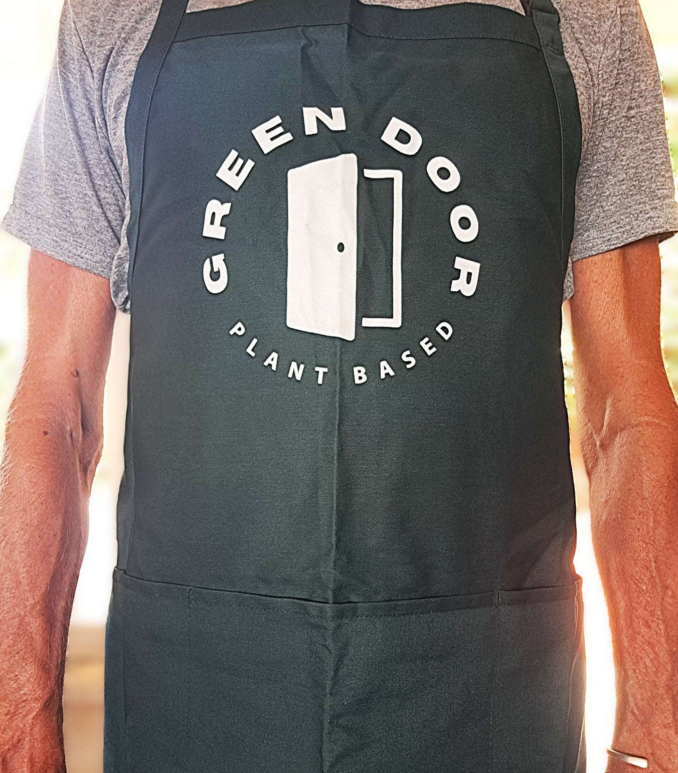Green Door Plant Based | Aprons | Full Length or Half Length | Two Waist Pockets