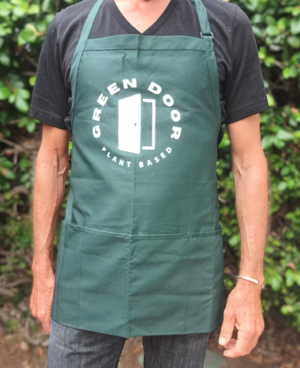 Green Door Plant Based | Aprons | Full Length or Half Length | Two Waist Pockets