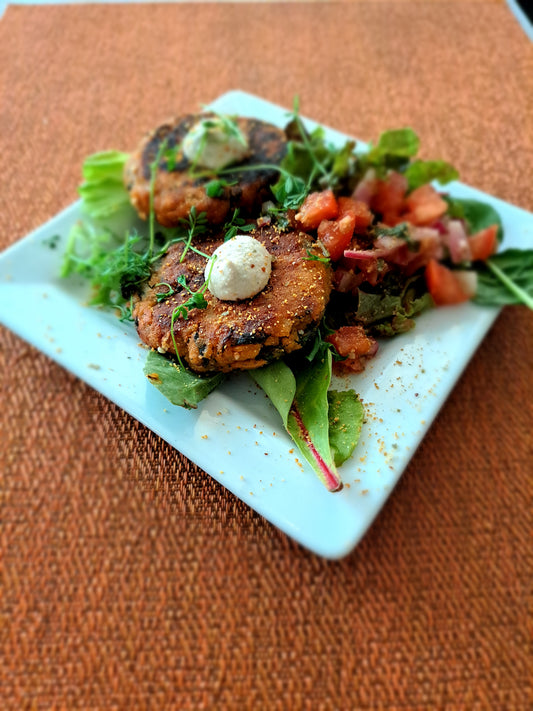 Sweet Potato and Kale Fritters (gluten free)