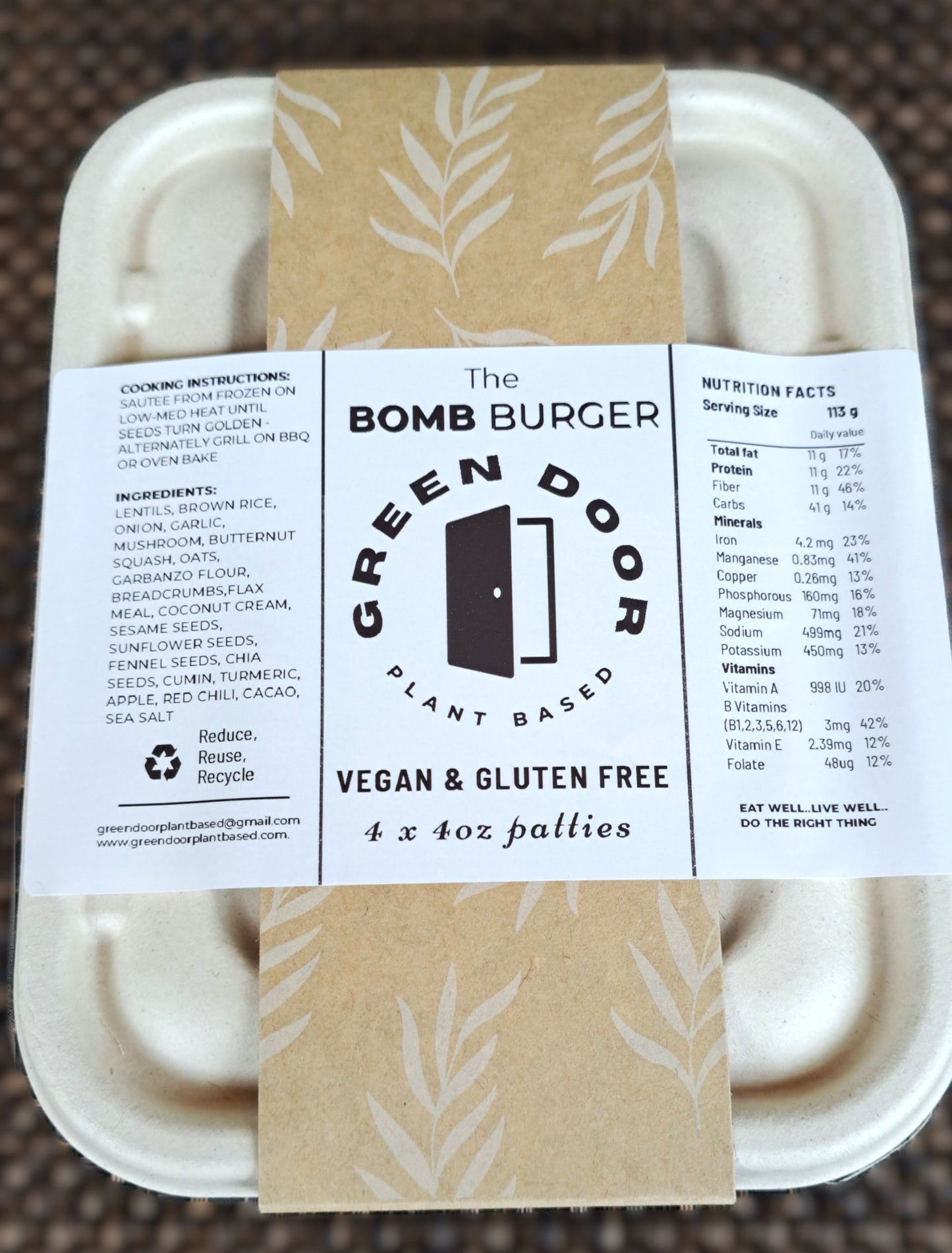 The 'Bomb' Burger (gluten free)